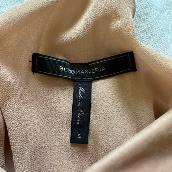 BCBGMaxAzria Asymmetrical Tan Midi/Maxi Dress Size Small. - Picture 4 of 4